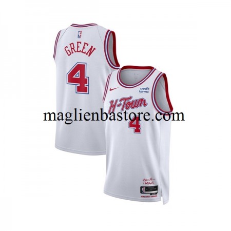 Maglia NBA Houston Rockets Jalen Green 4 Nike 2023-2024 City Edition Bianco Swingman - Uomo